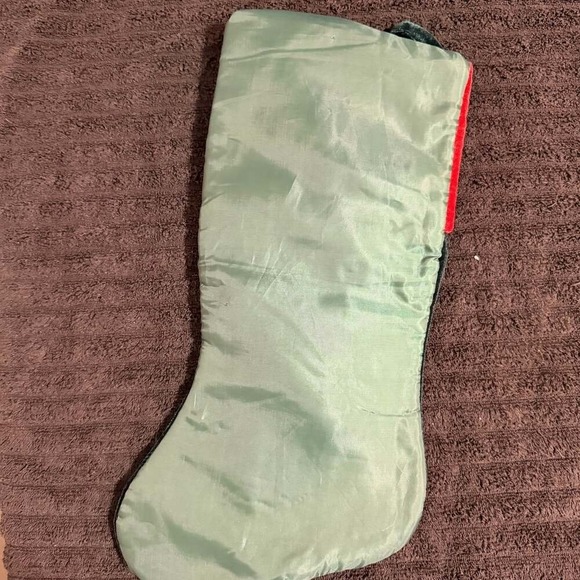 Vintage Beaded Embroidered Christmas Stocking Velvet Santa Clause - New - Picture 3 of 3